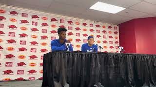 KJ Adams and Dajuan Harris discuss KU’s charity exhibition loss at Arkansas